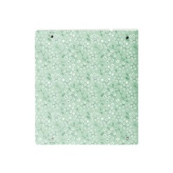 Carpeta con recambio safta din a4 cuadro 5 mm polipropileno foam 4 anillas 35mm estampados floral verde