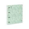 Carpeta con recambio safta din a4 cuadro 5 mm polipropileno foam 4 anillas 35mm estampados floral verde