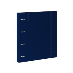 Carpeta con recambio safta din a4 cuadro 5 mm polipropileno foam 4 anillas 35mm azul oscuro