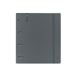 Carpeta con recambio safta din a4 cuadro 5 mm polipropileno foam 4 anillas 35mm gris oscuro