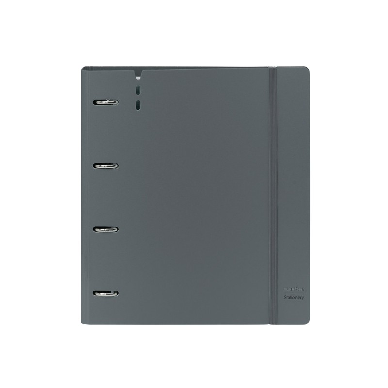 Carpeta con recambio safta din a4 cuadro 5 mm polipropileno foam 4 anillas 35mm gris oscuro
