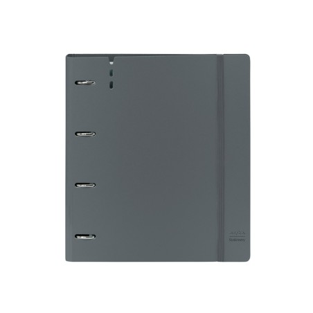 Carpeta con recambio safta din a4 cuadro 5 mm polipropileno foam 4 anillas 35mm gris oscuro