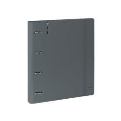 Carpeta con recambio safta din a4 cuadro 5 mm polipropileno foam 4 anillas 35mm gris oscuro