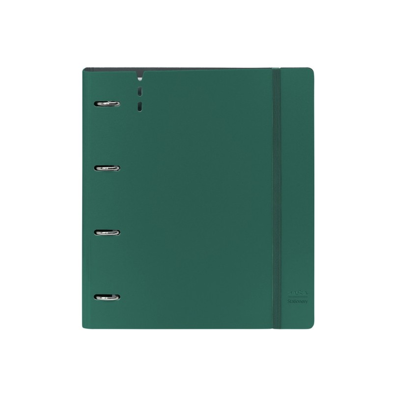 Carpeta con recambio safta din a4 cuadro 5 mm polipropileno foam 4 anillas 35mm verde oscuro