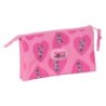 Bolso escolar portatodo safta triple minnie mouse loving 30x220x120 mm