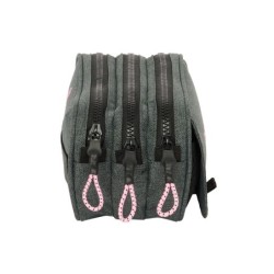 Bolso escolar portatodo safta triple big kappa silver pink 80x215x100 mm