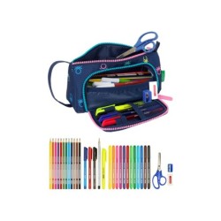 Bolso escolar portatodo safta con bolsillo desplegable benetton cool 85x200x110 mm