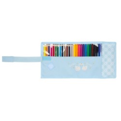 Plumier escolar safta enrollable 27 piezas glowlab cisnes 70x70x200 mm