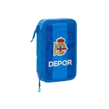 Plumier escolar safta doble cremallera 28 piezas deportivo de la coruña 40x125x195 mm