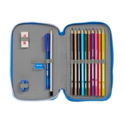 Plumier escolar safta doble cremallera 28 piezas deportivo de la coruña 40x125x195 mm