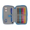 Plumier escolar safta doble cremallera 28 piezas deportivo de la coruña 40x125x195 mm