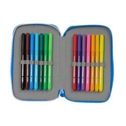 Plumier escolar safta doble cremallera 28 piezas deportivo de la coruña 40x125x195 mm