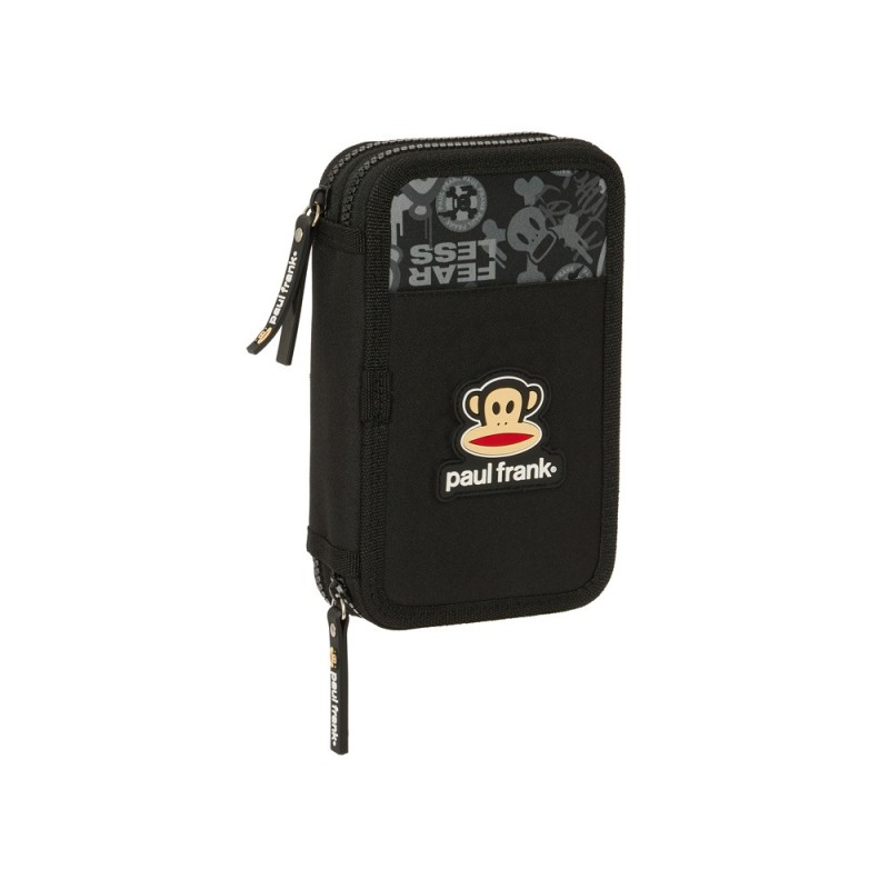 Plumier escolar safta doble cremallera 28 piezas paul frank 40x125x195 mm