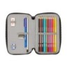 Plumier escolar safta doble cremallera 28 piezas paul frank 40x125x195 mm