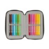 Plumier escolar safta doble cremallera 28 piezas paul frank 40x125x195 mm