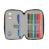 Plumier escolar safta doble cremallera 28 piezas nerf get ready 40x125x195 mm