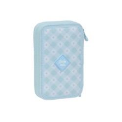 Plumier escolar safta doble cremallera 28 piezas glowlab cisnes 40x125x195 mm
