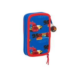 Plumier escolar safta doble cremallera 28 piezas cars race ready 40x125x195 mm