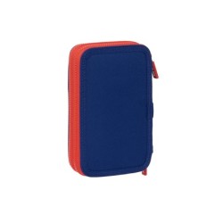 Plumier escolar safta doble cremallera 28 piezas atletico de madrid 40x125x195 mm