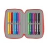 Plumier escolar safta doble cremallera 28 piezas atletico de madrid 40x125x195 mm