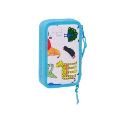 Plumier escolar safta doble cremallera 28 piezas algo de jaime 40x125x195 mm