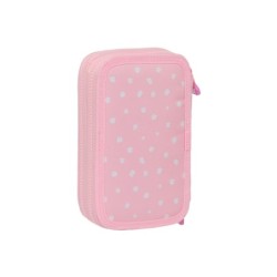 Plumier escolar safta doble cremallera 28 piezas glowlab kids sweet home 40x125x195 mm