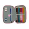 Plumier escolar safta doble cremallera 28 piezas glowlab kids sweet home 40x125x195 mm