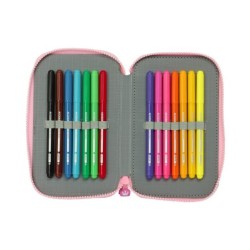 Plumier escolar safta doble cremallera 28 piezas glowlab kids sweet home 40x125x195 mm