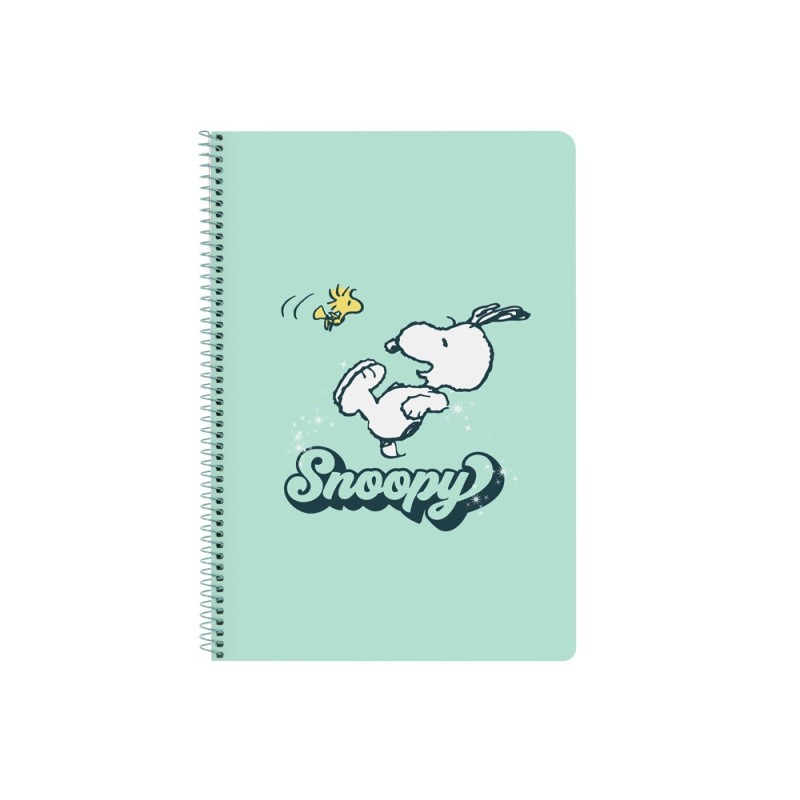 Cuaderno espiral safta tapa extradura folio 80 hojas cuadro 4 mm 60 gr snoopy groovy