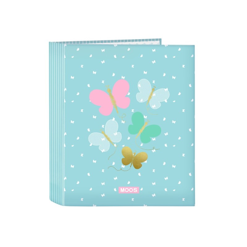 Carpeta safta carton folio 4 anillas lomo ancho moos butterflies 60x270x300 mm