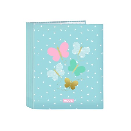 Carpeta safta carton folio 4 anillas lomo ancho moos butterflies 60x270x300 mm