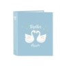 Carpeta safta carton folio 4 anillas lomo ancho glowlab cisnes 60x270x300 mm
