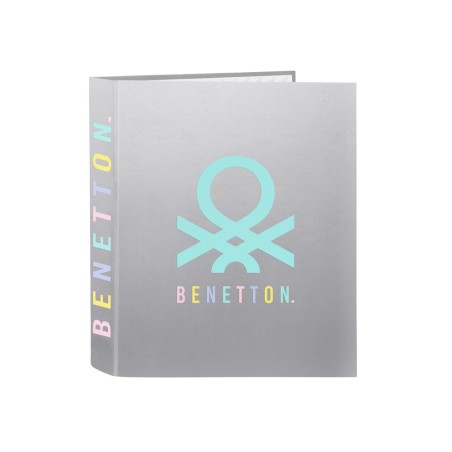 Carpeta safta carton folio 4 anillas lomo ancho benetton silver 60x270x300 mm