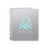 Carpeta safta carton folio 4 anillas lomo ancho benetton silver 60x270x300 mm