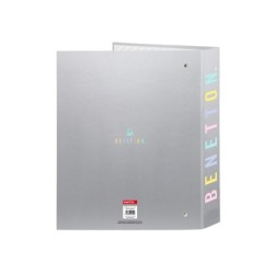 Carpeta safta carton folio 4 anillas lomo ancho benetton silver 60x270x300 mm