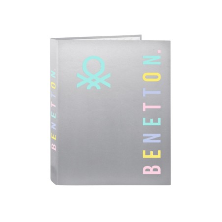 Carpeta safta carton folio 4 anillas mixtas benetton silver 40x265x330 mm
