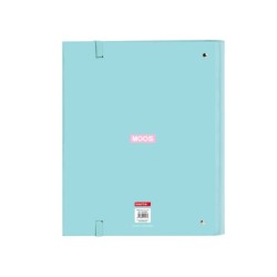 Carpeta con recambio safta din a4 tapa forrada 100 h 60 gr cuadro 5 mm con goma y 5 separadores moos butterflies