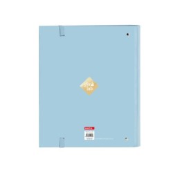 Carpeta con recambio safta din a4 tapa forrada 100 h 60 gr cuadro 5 mm con goma y 5 separadores glowlab cisnes