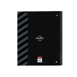 Carpeta con recambio safta din a4 tapa forrada 100 h 60 gr cuadro 5 mm con goma y 5 separadores blackfit8 zone