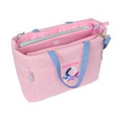 Bolso con bolsillo safta para portatil 14\ benetton pink 170x400x310 mm