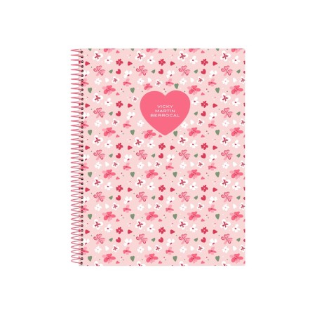 Cuaderno espiral safta microperforado din a4 tapa forrada 120 hojas cuadro 5 mm 60 gr vicky martin berrocal
