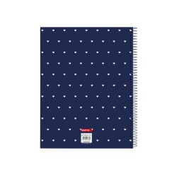 Cuaderno espiral safta microperforado din a4 tapa forrada 120 hojas cuadro 5 mm 60 gr paris