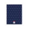 Cuaderno espiral safta microperforado din a4 tapa forrada 120 hojas cuadro 5 mm 60 gr paris