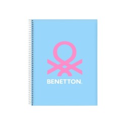 Cuaderno espiral safta microperforado din a4 tapa forrada 120 hojas cuadro 5 mm 60 gr benetton spring