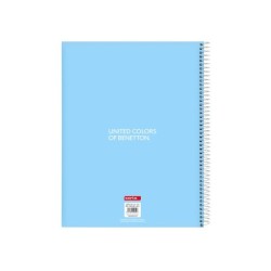 Cuaderno espiral safta microperforado din a4 tapa forrada 120 hojas cuadro 5 mm 60 gr benetton spring