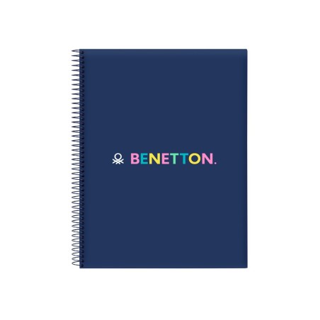 Cuaderno espiral safta microperforado din a4 tapa forrada 120 hojas cuadro 5 mm 60 gr benetton cool