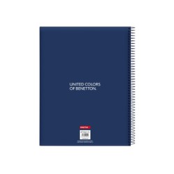 Cuaderno espiral safta microperforado din a4 tapa forrada 120 hojas cuadro 5 mm 60 gr benetton cool