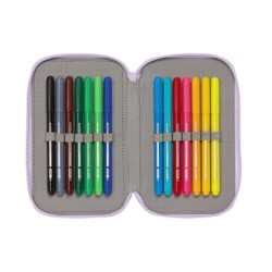 Plumier escolar safta triple 36 piezas wish 55x125x195 mm