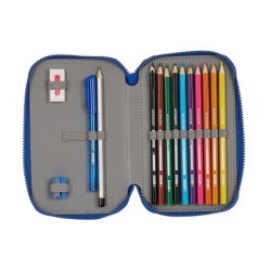 Plumier escolar safta doble pequeño 28 piezas f.c. barcelona 2 equipacion 23/24 40x125x195 mm