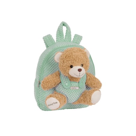 Mochila safta preescolar osito extraible verde 75x230x270 mm